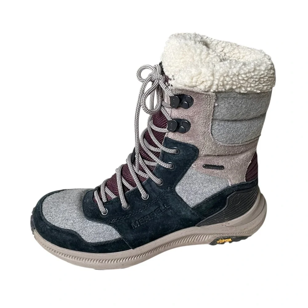 MERRELL Women’s Ontario Tall Polar Waterproof Winter Boots 6